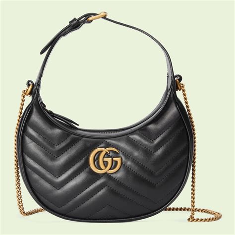 mezzaluna gucci nera tessuto|Borse Donna Gucci .